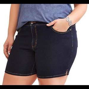 Dark Wash 18W Jean Shorts